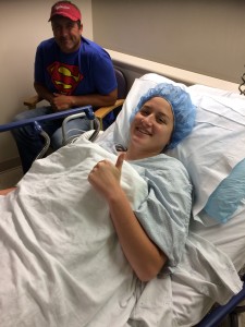 Cassidy getting ready for Surgery!